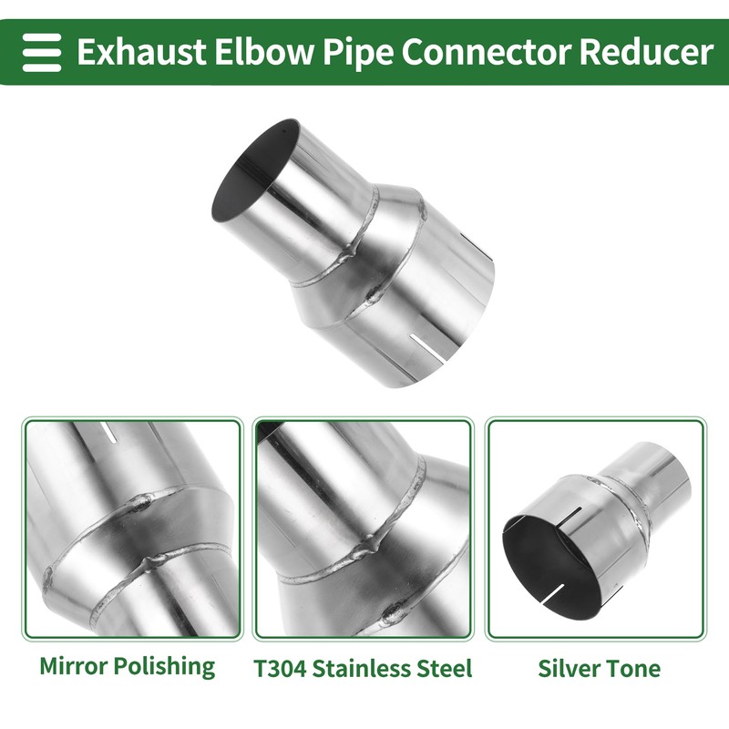 X AUTOHAUX 2.5"OD to 3.5"OD Mandrel Exhaust Bend Elbow Concentric