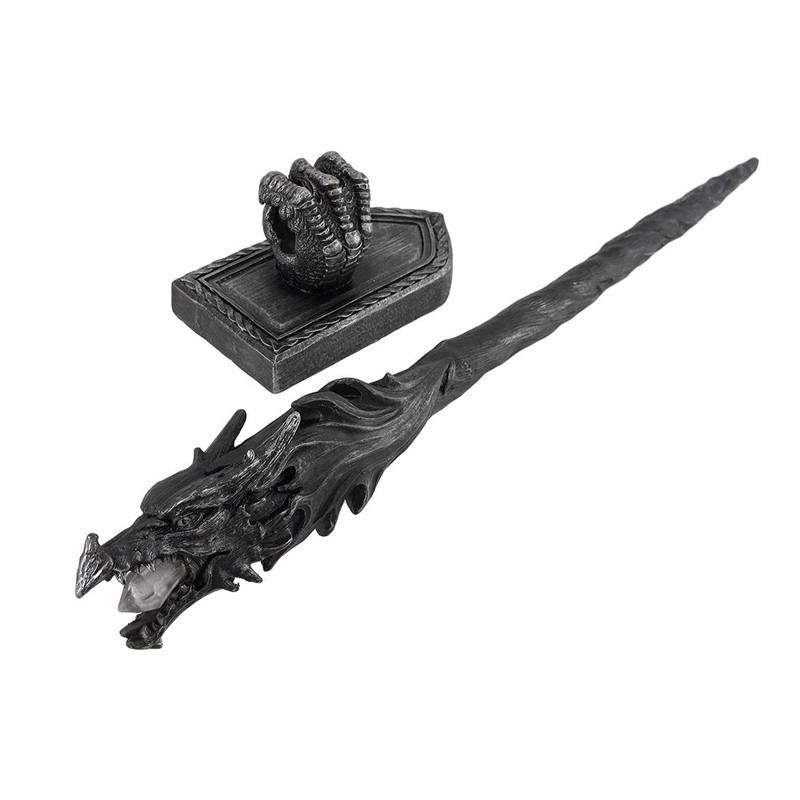 Zeckos Wizards Scepter Gothic Dragon Head Color Changing LED Wall