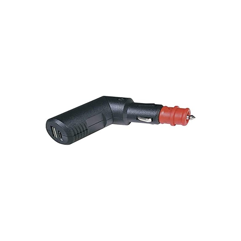 ProCar Angled Double USB-C®/A Charging Plug 12 V/5 V Load