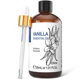 HIQILI 1 Fl Oz Vanilla Essential Oil, 100% Pure Natural Vanilla Oil for Skin, Diffuser, Perfume - 30ML