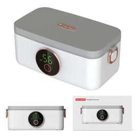 Yolispa Portable Electric Lunch Box, 45W 1L Cordless Heated Lunch Box, 158°F Heat, BPA Free Heated Lunch Box, Self Heating Lunch Box Rechargeable for Work, Travel, Picnic