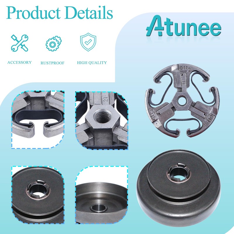 Atunee 3/8 Clutch Drum with Clutch Assembly for Husqvarna 61