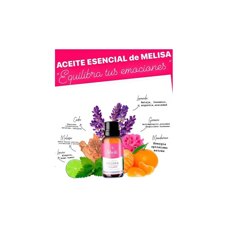 Aceite Esencial Melissa 15ml Sheló Nabel Aromaterapia Difusor