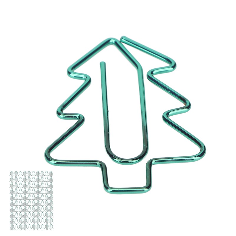 100Pcs Paper Clips Cute Unique Tree Shape Electroplating Process Lightweight