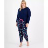 Jenni LS Mix It Pajama Set Navy Christmas Light Holiday