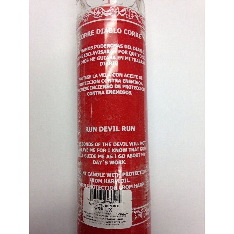 HERICAPUL Run Devil Run Red Candle in Glass (Corre Diablo