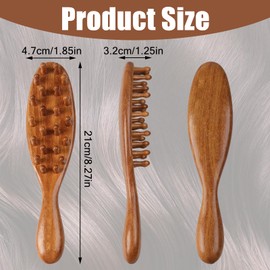 LLMSIX Loc Brush for Dreads, Wooden Comb Scalp Massager, Sandalwood Wide Tooth Loc Comb for Scalp Hair Styling Care Relaxation Stress Tools