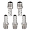 sourcing map Stainless Steel Barbed Fitting 1/4" NPT Male to
