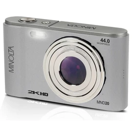 Minolta MND20 44MP Digital Camera – 2.7K Ultra HD Video, 16X Digital Zoom, Anti-Shake Stabilization, Time Lapse, Face Detection, 2.9-inch LCD Display – Lightweight Compact Camera (Silver)