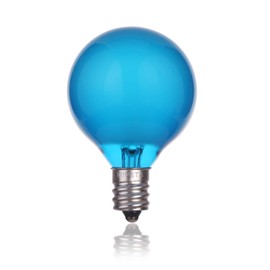 NIOSTA 25 Pack G40 Globe Christmas Replacement Bulbs, Frosted Blue Glass Incandescent Light Bulbs, E12/C7 Candelabra Base, UL Listed Patio String Lights Bulbs for Indoor Outdoor Decorative, 5W