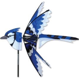 Premier Kites 25" EASTERN BLUE JAY Whirligig Wind Spinner -- Yard Stake -- Garden Decor