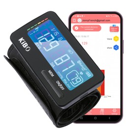 KiBO Tubeless All In One Upper Arm Automatic Blood Pressure Monitor For Home Use. Health Canada Approved Clinically Accurate Digital monitor With Bluetooth Function & APP Supported,Large Cuff Size 22-42CM,Large Display,Voice Feedback & 2 Users with150 Me