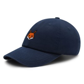 JPAK Fox Face Premium Dad Hat Embroidered Cotton Baseball Cap Wild Animal Navy