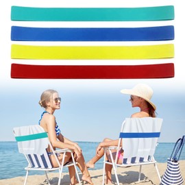 Beach Towel Holder Clips, Beach Chair Towel Straps, Towel Straps for Beach, Beach Accessories, Elastic, Thickened, Multifunctional, Elastic Beach Towel Holder, for Summer Beach Accessories (4 Pieces)