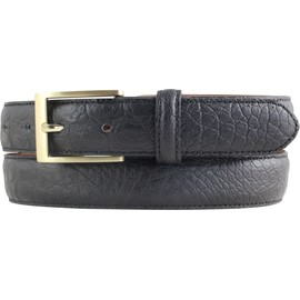 BELTINGER Belt with Crocodile Embossed 3 cm Leather Belt for Men with Gold Belt Buckle 30 mm Crocodile Look Crocodile Pattern 3 cm, Black, Gold