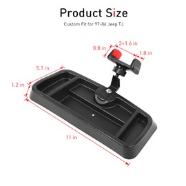 JeCar for Jeep TJ Phone Holder Mount Center Console Dash Tray Dashboard Storage Box Organizer for Jeep Wrangler TJ 1997-2006