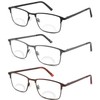 HOTJOJO 3 Pack Bifocal Reading Glasses for Men, Blue Light