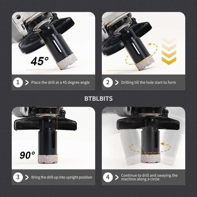 BTBLBITS Diamond Core Drill Bits Set 9pcs (6/6/8/10/20/25/35mm Tile Diamond