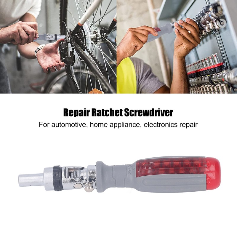 1/4 Ratchet Screwdriver with Drive Bit Assortment Set Bidirectional Magnetic