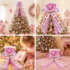 Pink Christmas Tree Topper Hat, Candy Gingerbread Tree Top Decoration