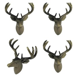 SGYUNQ Deer Cabinet Knobs, Animal Drawer Knobs for Dresser Drawers, Cabinet Knob Pulls for Wardrobe Cupboard Home Kitchen Decorative, 4PCS
