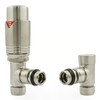 Hot Flow Satin Nickel Marella Modern Thermostatic Radiator Valve Angled