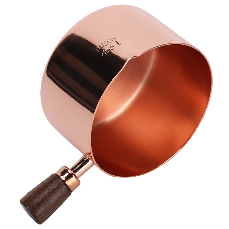 Sauce Pan Wooden Handle Rose Gold Stainless Steel Sauce Pot