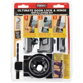 MIBRO 366291 Ultimate Kit de instalación de cerradura y bisagra para puertas de madera
