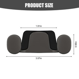 Norkmdi Car Mini Hook, Multifunctional Vehicle Backseat Storage Hanging Double Hook, Self-Adhesive Auto Dashboard Organizer for Earphones Charging Cable, Universal for SUV RV Truck (Dark Gray)