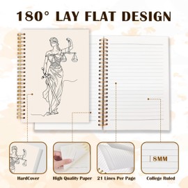 Qabliqo Lawyer Gifts Spiral Notebook Journal 5.5x8.3, Lawyer Attorney Gifts for Female Women Notebooks for Note Taking