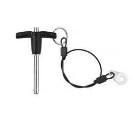 ZOWZEA T Handle Quick Release Pin 0.24 Inch Diameter ,Stainless Steel Ball Locking Pin with Push Button Lanyard Cable Usable Length 1.57"(6*40mm)