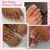 Uñas Postizas Para Mujer, Color Marrón Y Rosa, 15 Tamaños,