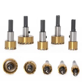 TOPWAY HSS Hole Saw Set of 5 Metal Hole Saw 16-30 mm High Quality 4341 Steel Metal Core Cutter Opener Drill Round Cutting Tool for Stainless Steel Copper Iron Plastic Wood PVC