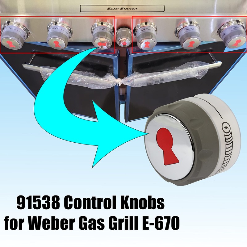 UYZO 91538 Lighted Control Knobs 2 Pack for Weber Summit