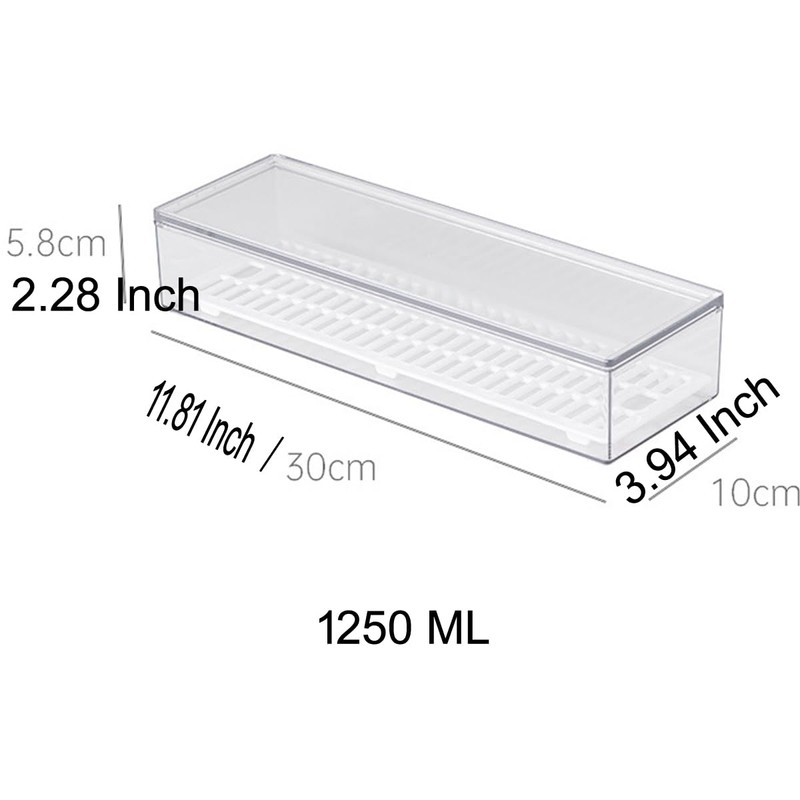 AIYoo Transparent Flatware Tray Kitchen Drawer Organizer With Lid -