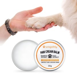 Wagably Dog Balm Paw Wax 1oz - Natural Moisturizer with Bamboo and Kale for Rough Dog and Cat Paws - Creates a Barrier That Protects, Heals, Repairs, and Restores Dry, Cracked, and Damaged Paws