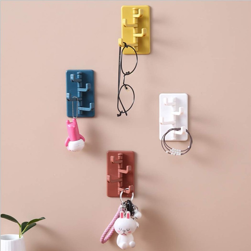 Hoshen 4PCS 180° Flexible Rotating Simple Hook, Creative Bathroom and