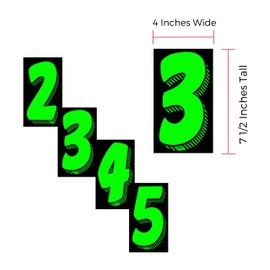 EZ Line Vinyl Decals for Cars Chartreuse Large Number Stickers 13 Dozen Windshield Numbers Pro Pack Dealer Supplies