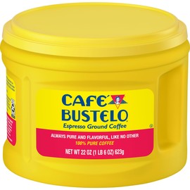 Café Bustelo Espresso Dark Roast Ground Coffee, 22 Ounces (Pack of 6)