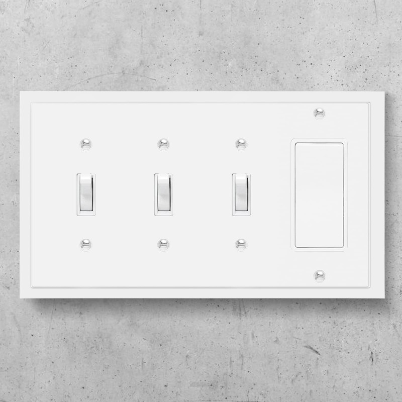 Modern Edge Decorative Wall Plate Switch Plate Outlet Cover, Durable