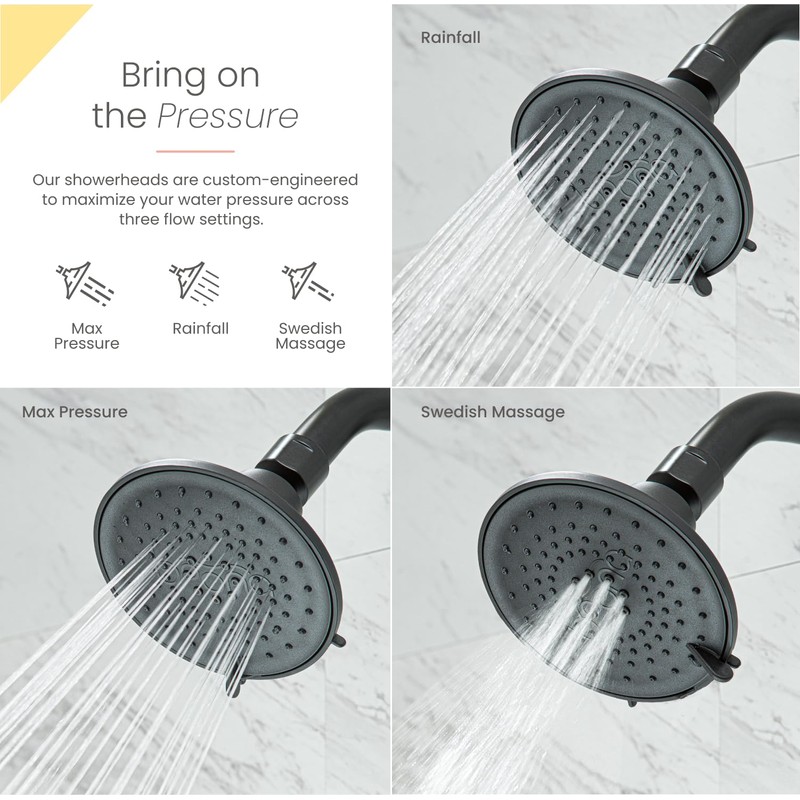The Showerhead by Boona (Midnight Black) - Max Pressure