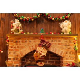 Amooca Christmas Stocking Holders Non-Slip Metal Hooks LED Lights Tree Decor Fireplace Mantle Stocking Hanger for Party Decorations (Green Silver)