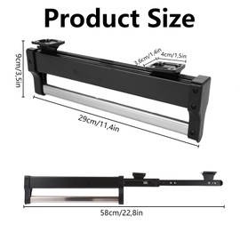 WOPPLXY Black Extendable Clothes Rail, 292 mm Steel Extendable Clothes Rail, Wardrobe Pull Out Clothes Rail for Hanging Clothes, Bags and Ties