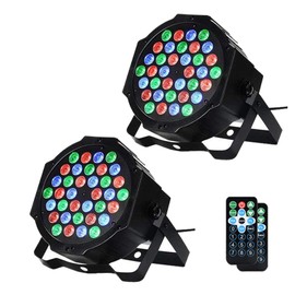LUNSY Dj Lights, 36 LED Par Lights Stage Lights with Sound Activated Remote Control & DMX Control, Stage Lighting Uplights for Wedding Club Music Show Christmas Holiday Party Lighting - 8 Pack