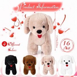Syhood 16 Pcs Plush Dogs 7.87 Inches Stuffed Dogs Bulk Soft Dog Plush Stuffed Animal for Girls Boys Cute Dog Party Favor Baby Show Birthday Graduation Gift Carnival Prize Party (Labrador)