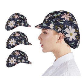 Nanxson 3pcs Chef Hats for Women Men Chef Caps Work Hats Kitchen Cooking Bakers Hat for Food Service with Brim