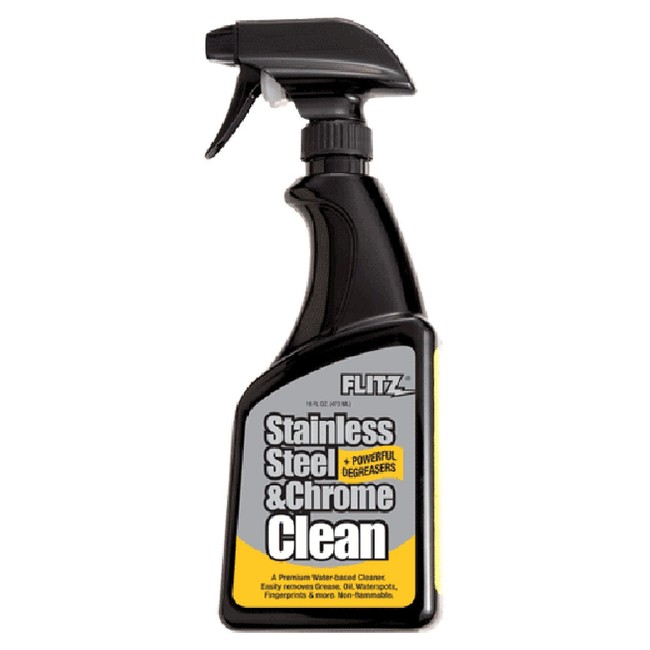 Flitz SP 01506 Stainless Steel and Chrome Cleaner with Degreaser, 16-Ounce, Small
