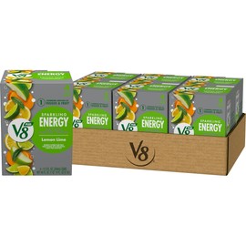 V8 +SPARKLING ENERGY Lemon Lime Energy Drink, Made with Real Vegetable and Fruit Juices, 11.5 FL OZ Can (6 Packs of 4)