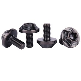 UHDFBDHF 4Pcs Titanium M5x10 15 20mm Torx Head Bolt T30 Screw for Bicycle Motorcycle (Black, M5x10mm)