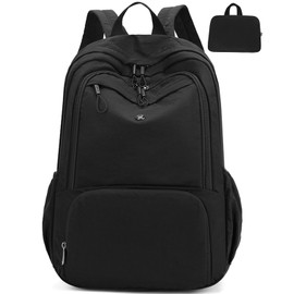 Foldable Backpack for Women, Lightweight Travel Backpack Purse Black
